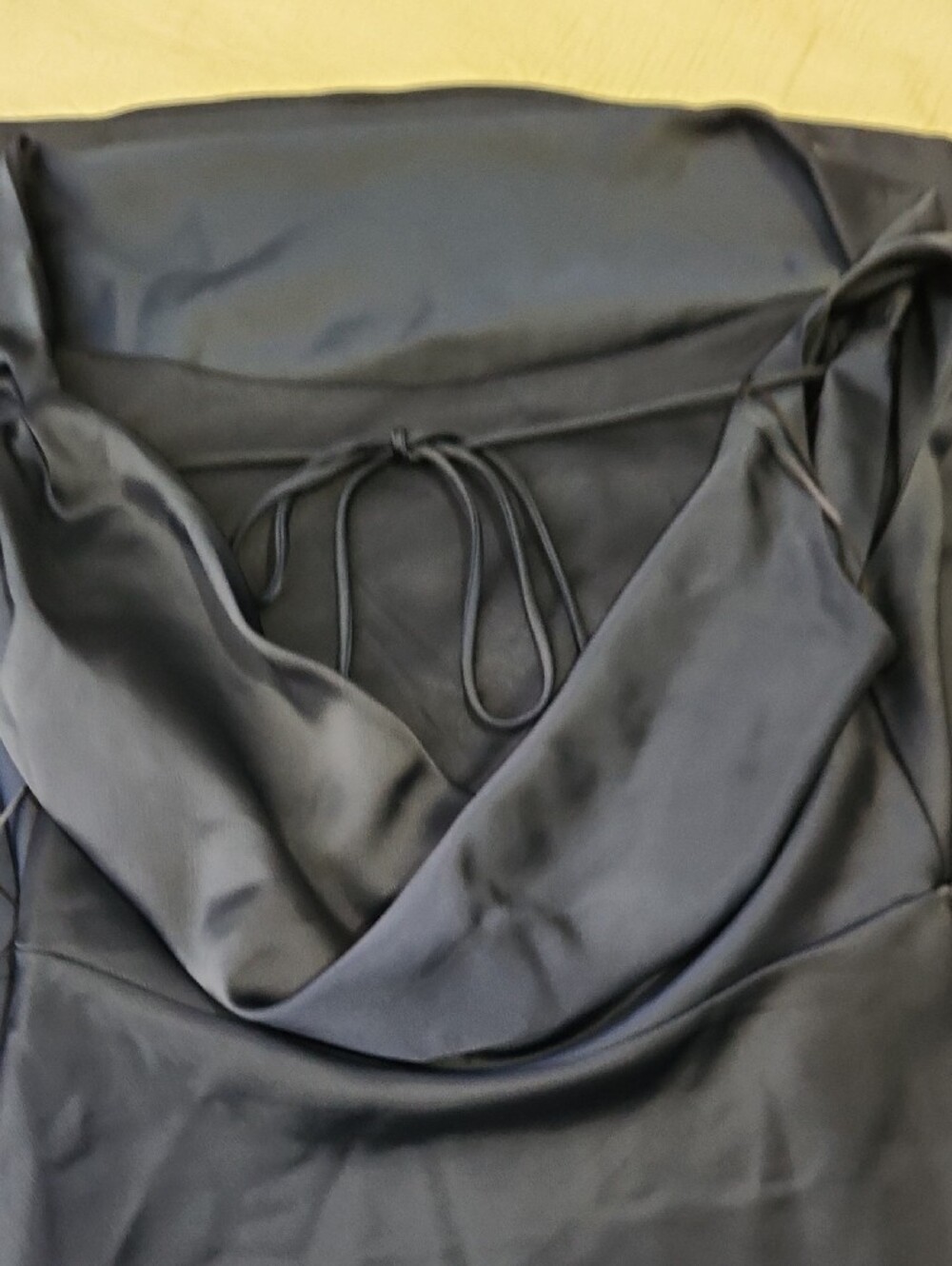 Joie Navy Satin Slip Gown with Adjustable Straps - Picture 3 of 5